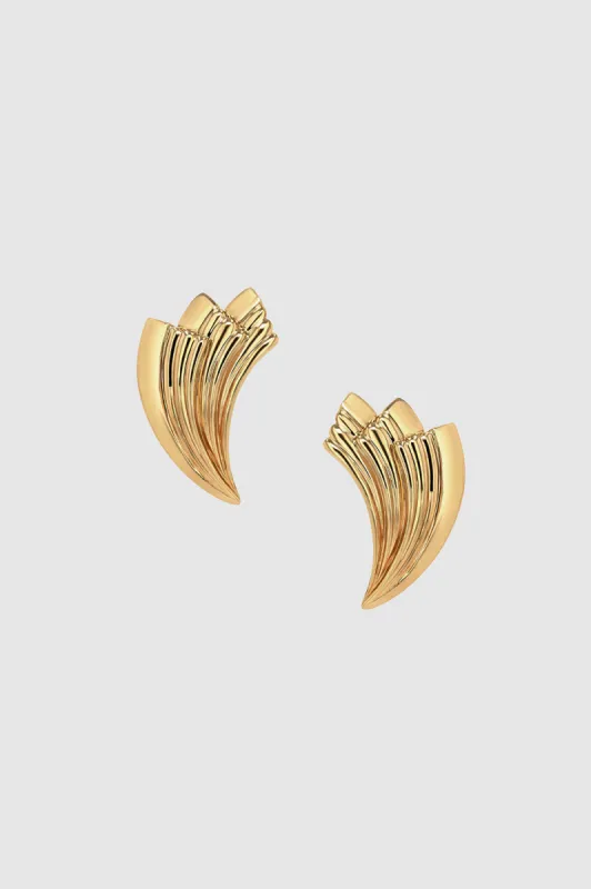 Fan Earrings - Gold sold by Anine Bing