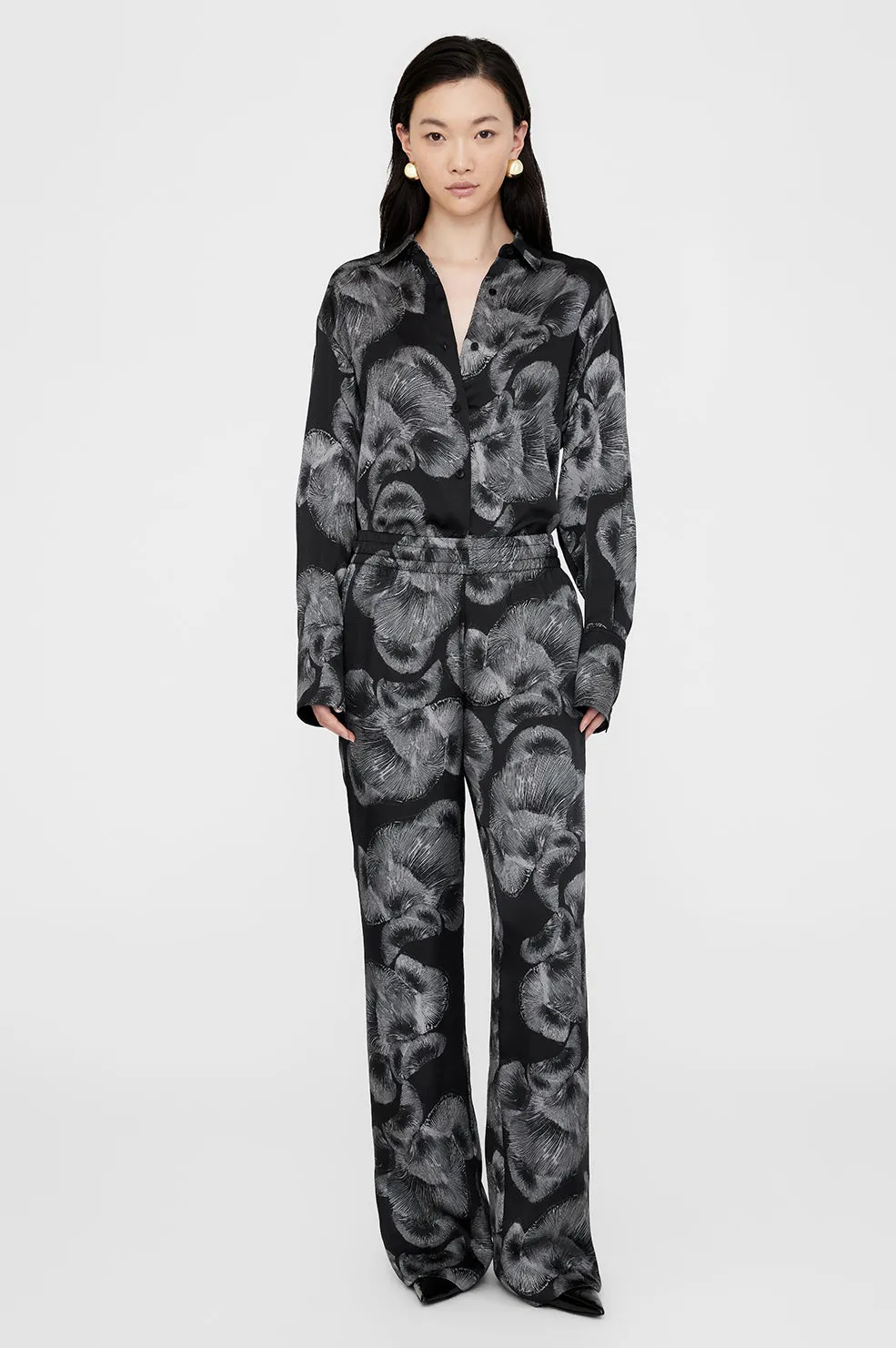 Avalon Shirt - Black Mushroom Print sold by Anine Bing product image thumbnail 5