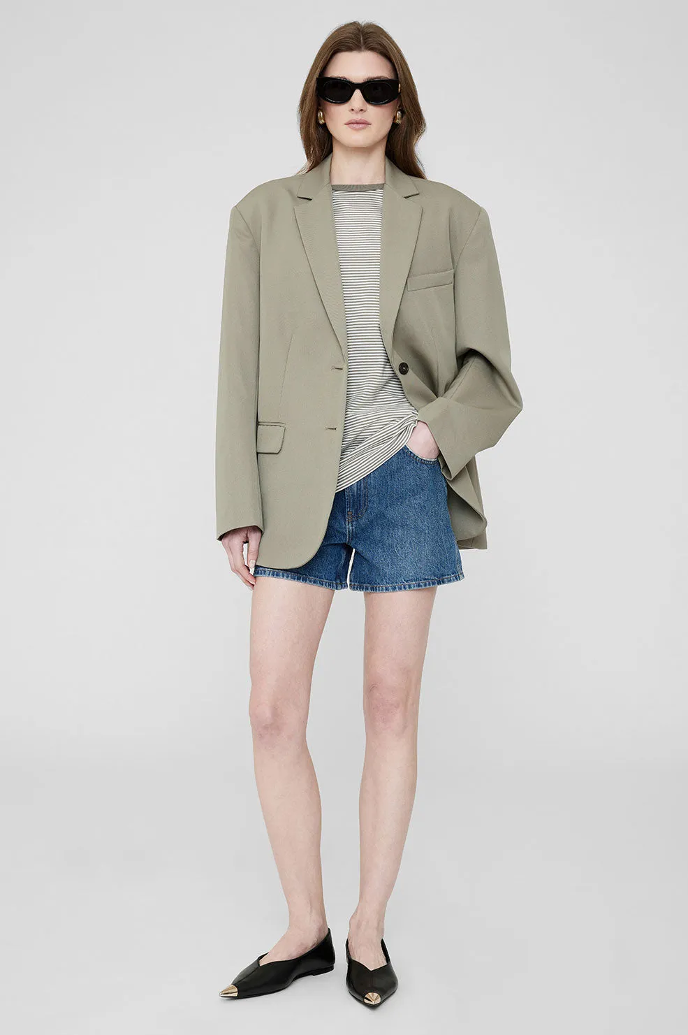 Bo Tee - Olive And Ivory Stripe sold by Anine Bing product image thumbnail 5