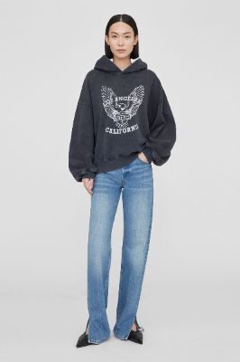 Alec Hoodie White Eagle - Washed Black sold by Anine Bing
