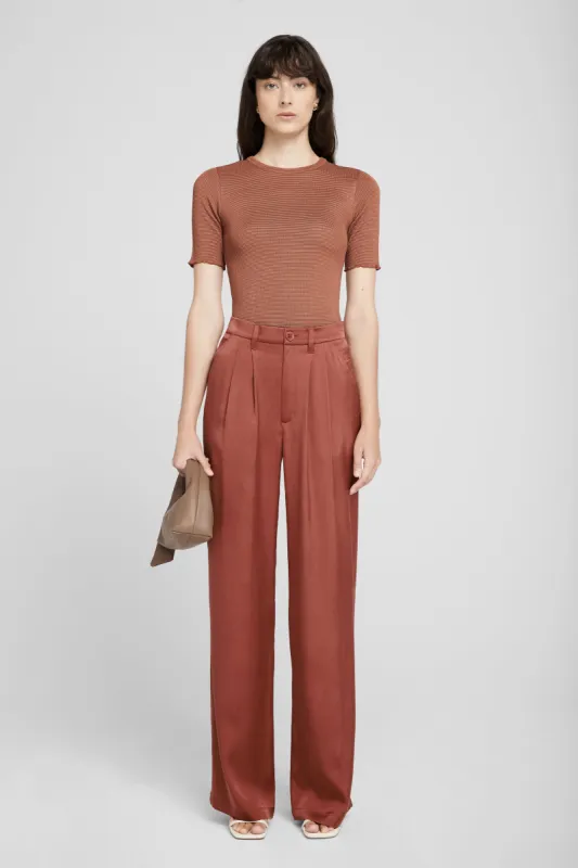 Carrie Pant - Terracotta Silk sold by Anine Bing