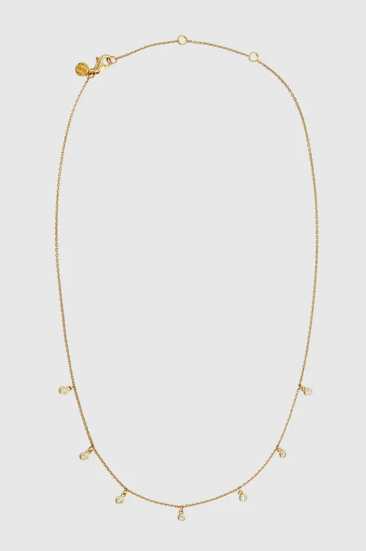 Diamond Droplet Necklace - 14k Gold sold by Anine Bing