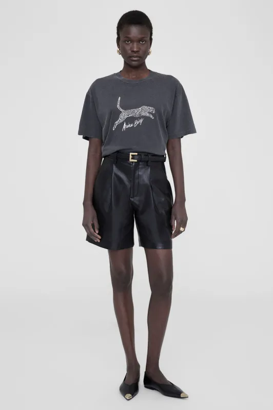 Walker Tee Spotted Leopard - Washed Black sold by Anine Bing
