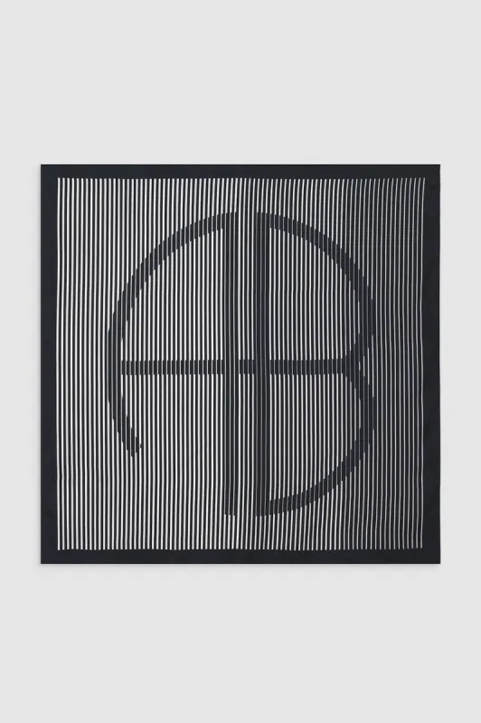 Evelyn Scarf - Black Stripe Monogram sold by Anine Bing