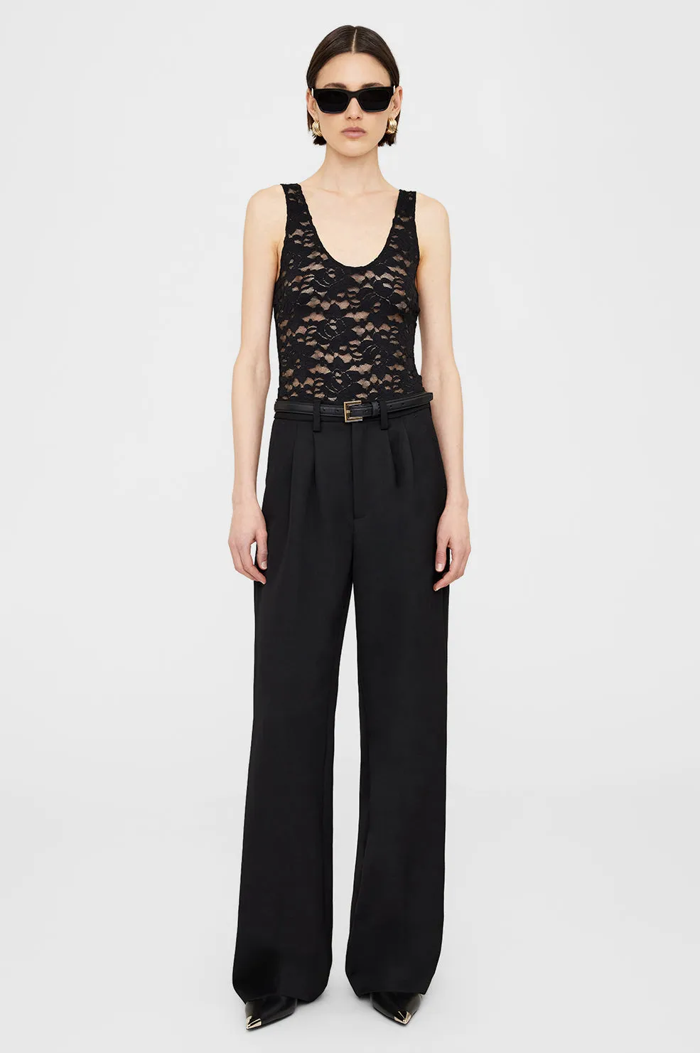 Alysha Bodysuit - Black Floral sold by Anine Bing