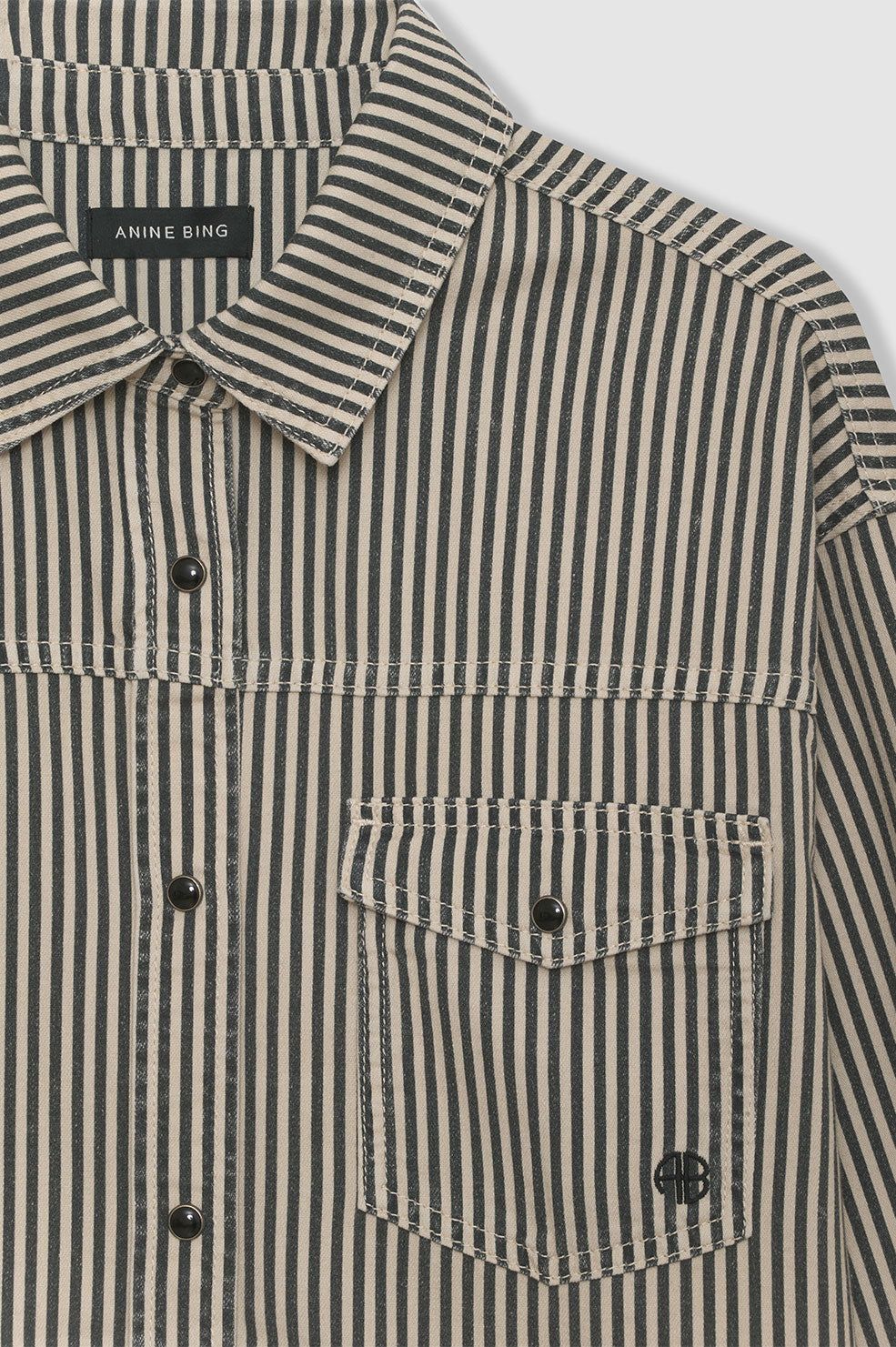 Simon Denim Shirt - Stripe sold by Anine Bing product image thumbnail 4