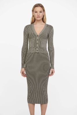 Layla Cardigan - Green Khaki And Olive sold by Anine Bing