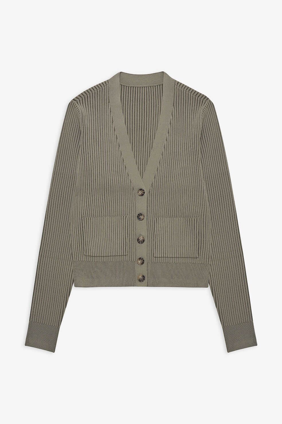 Layla Cardigan - Green Khaki And Olive sold by Anine Bing product image thumbnail 5