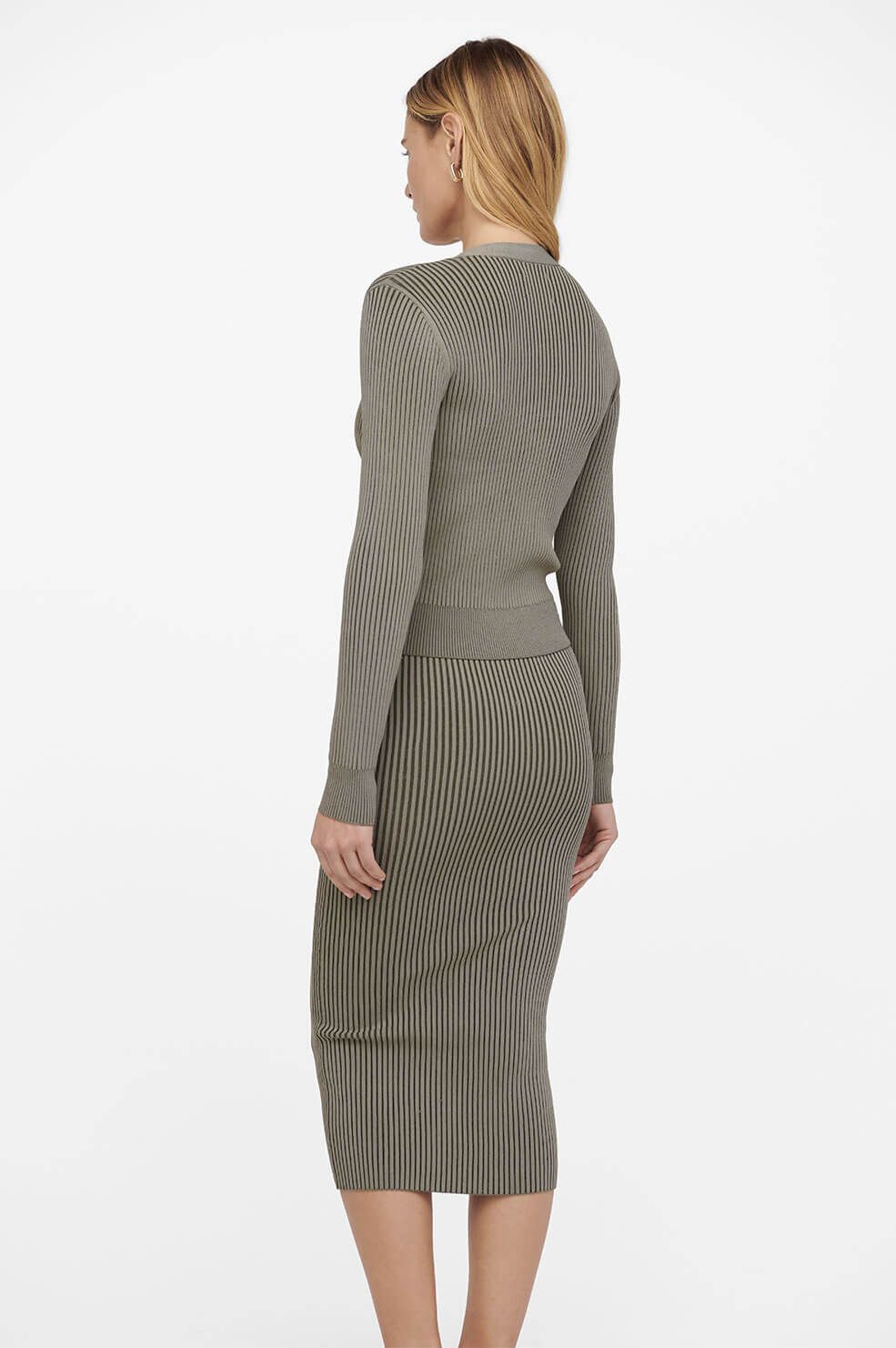 Layla Cardigan - Green Khaki And Olive sold by Anine Bing product image thumbnail 4