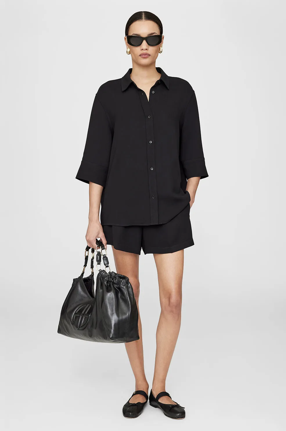 Mary Shirt - Black sold by Anine Bing