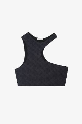 Bea Bikini Top - Black Monogram Print sold by Anine Bing