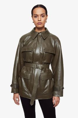 Monroe Jacket - Dark Green sold by Anine Bing