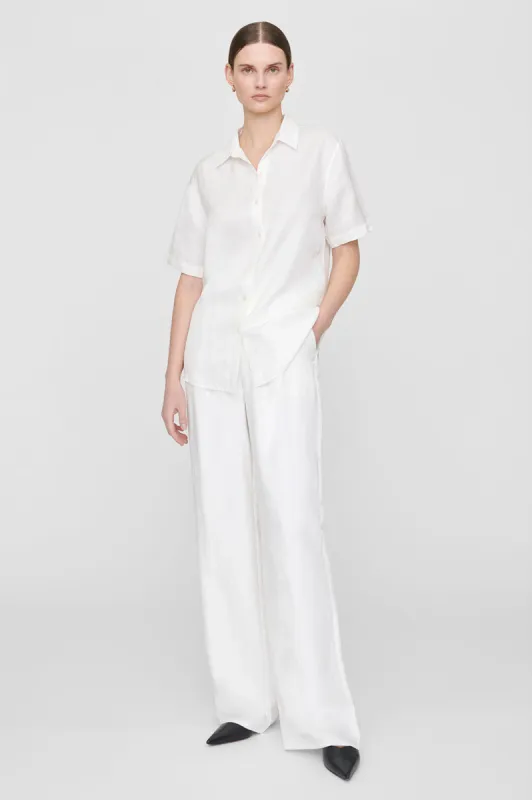Bruni Shirt - White Linen Blend sold by Anine Bing