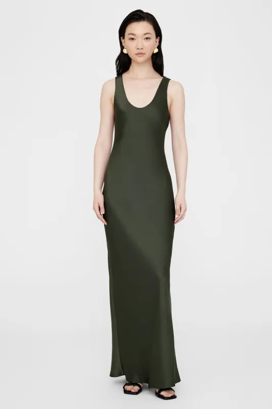 Camille Dress - Dark Olive sold by Anine Bing