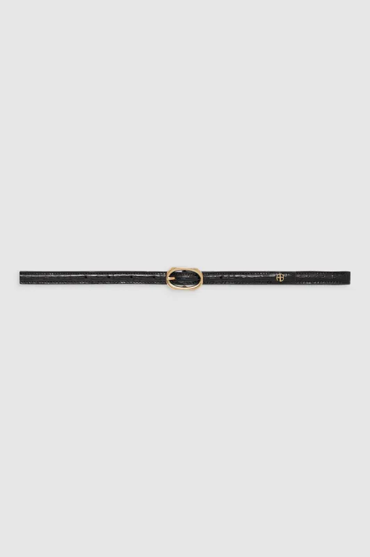 Mini Mara Belt - Black Embossed sold by Anine Bing