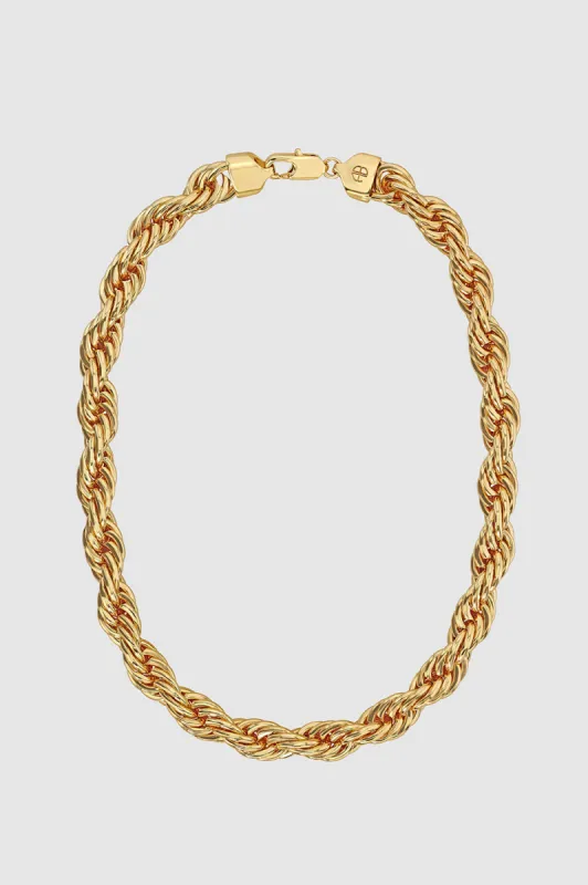 Twist Rope Necklace - Gold sold by Anine Bing