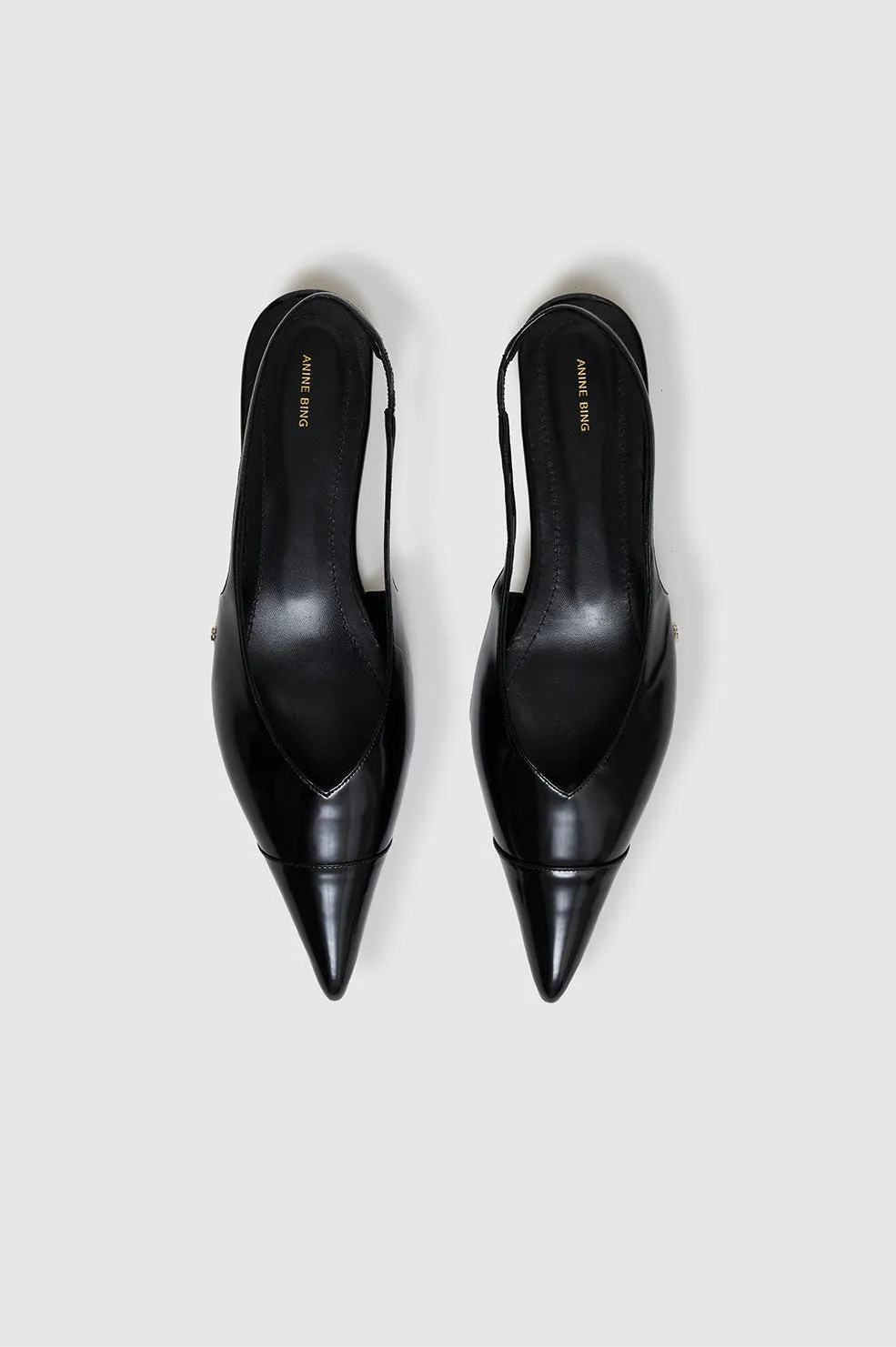 Elena Slingback Flats - High-Shine Black sold by Anine Bing product image thumbnail 2