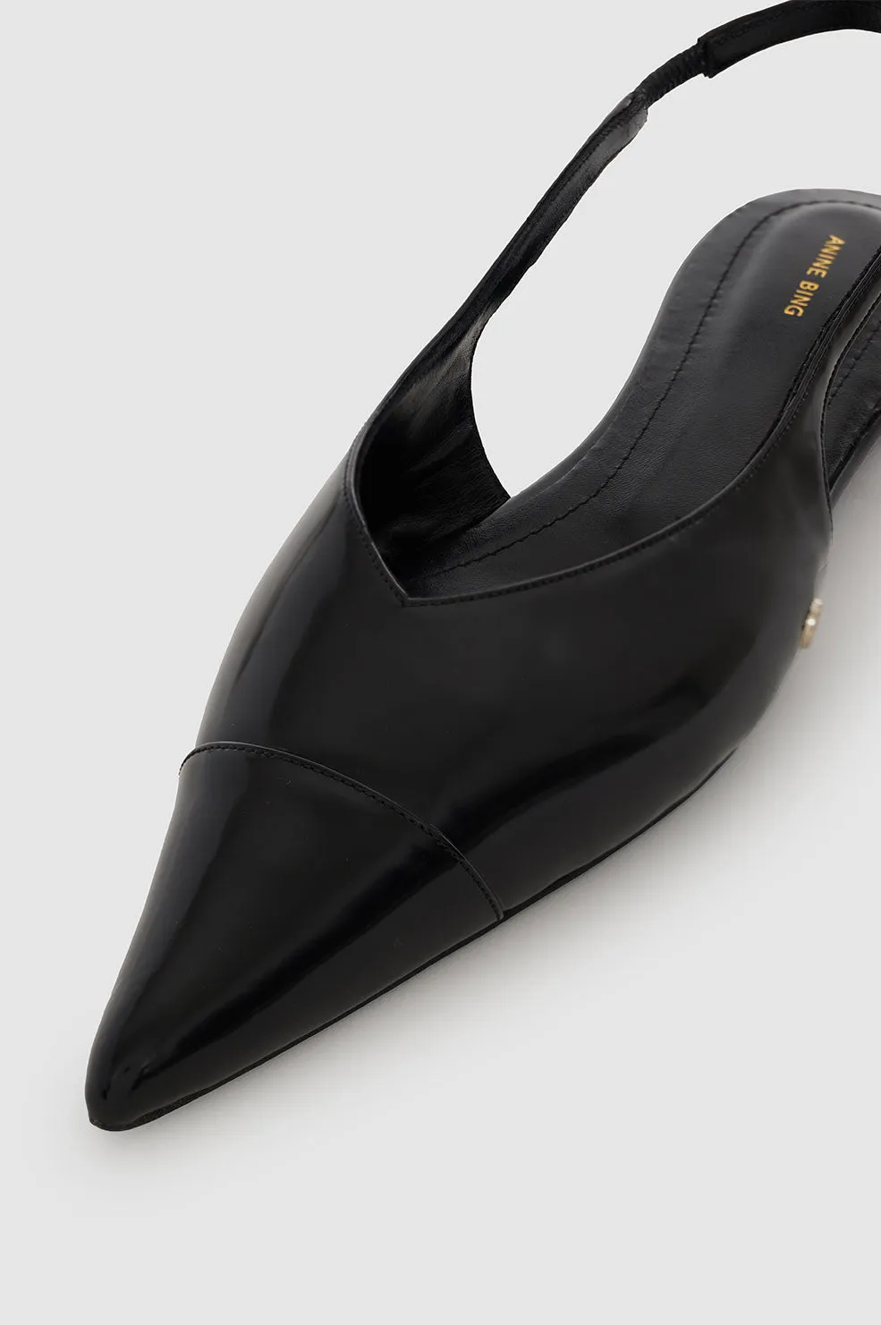 Elena Slingback Flats - High-Shine Black sold by Anine Bing product image thumbnail 5