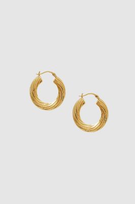 Twist Hoop Earrings - 14k Gold sold by Anine Bing