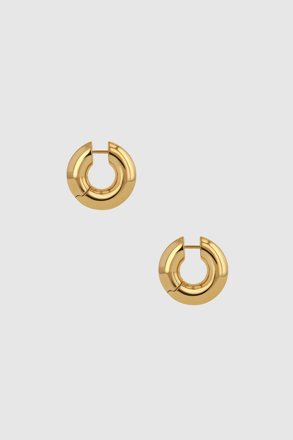 Small Bold Link Hoops - Gold sold by Anine Bing