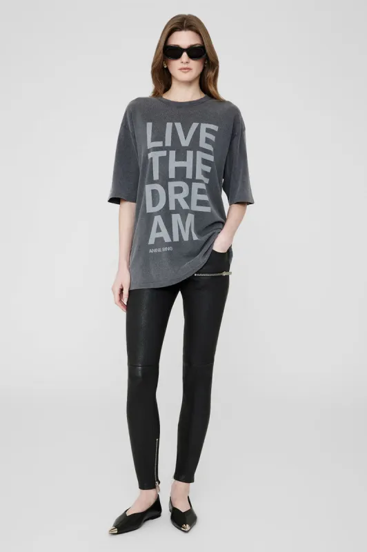 Cason Tee Live The Dream - Washed Black sold by Anine Bing