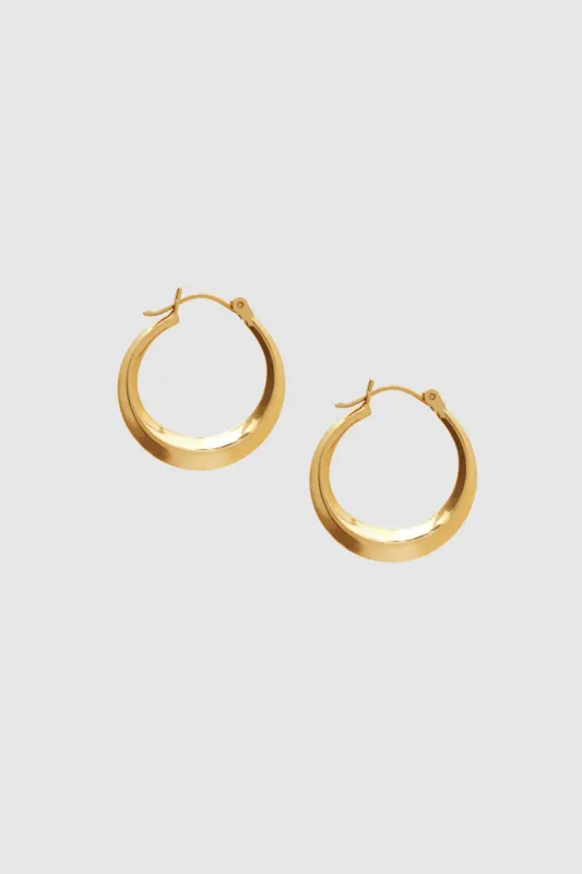 Knife Edge Hoop Earrings - 14k Gold sold by Anine Bing