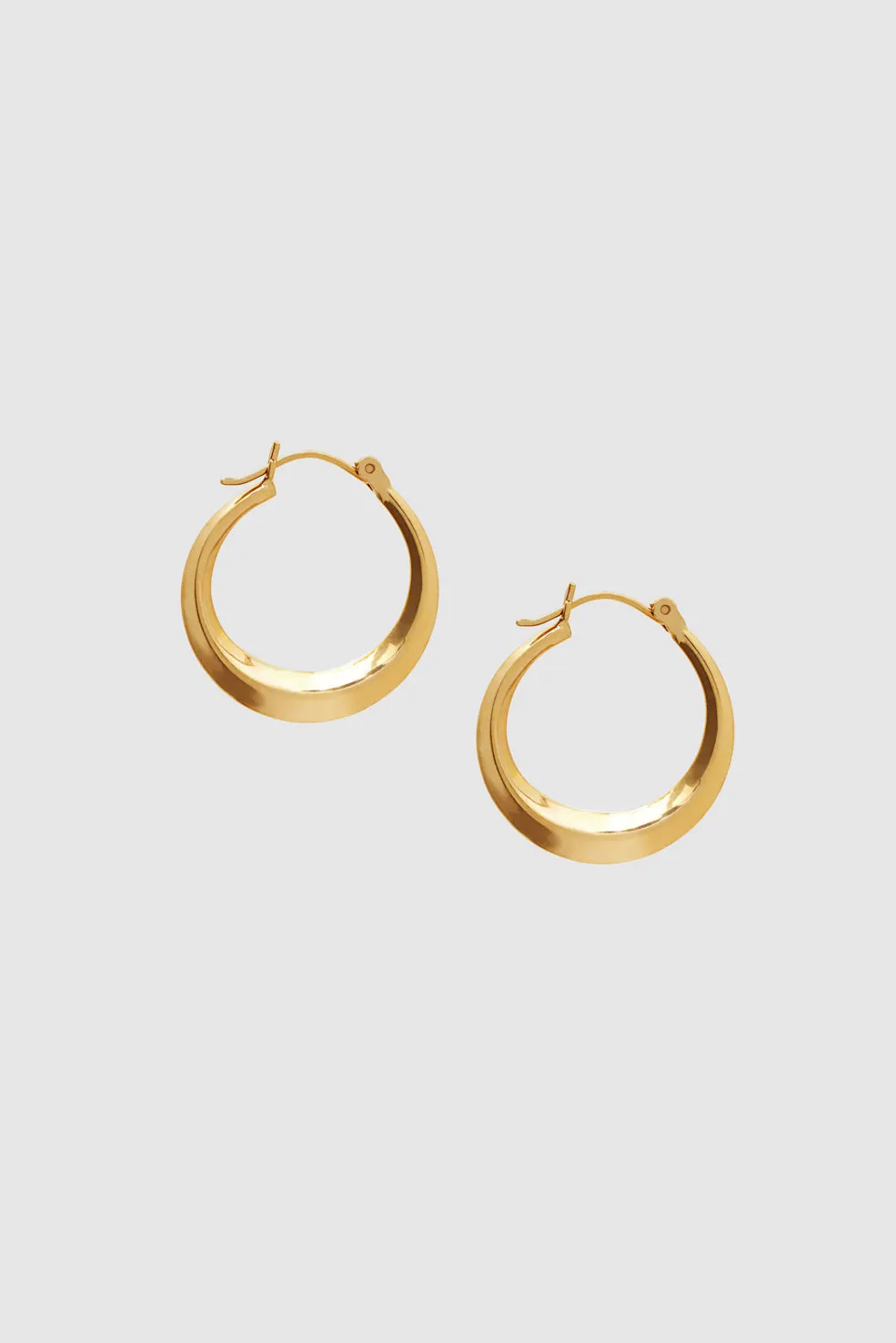 Knife Edge Hoop Earrings - 14k Gold sold by Anine Bing