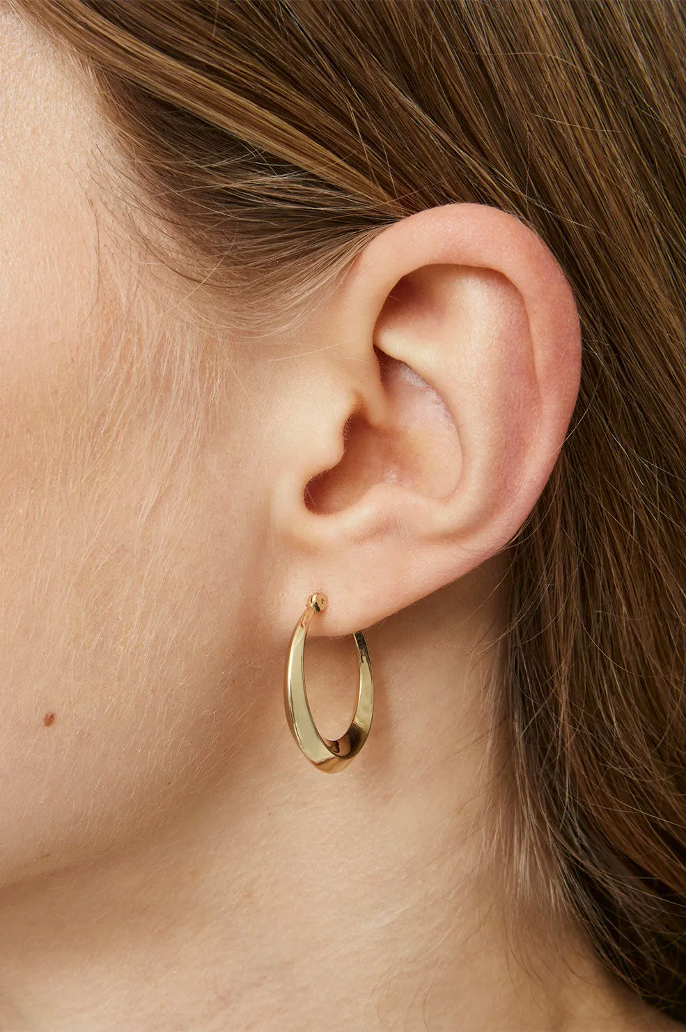 Knife Edge Hoop Earrings - 14k Gold sold by Anine Bing product image thumbnail 2