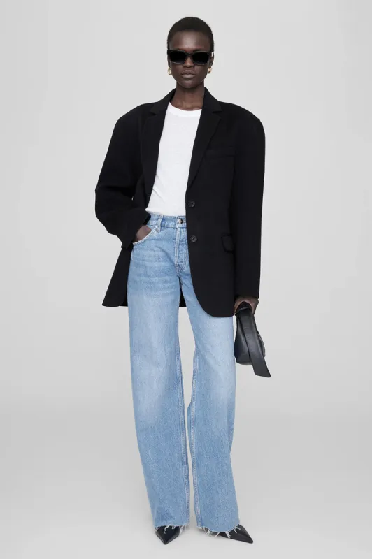 Quinn Blazer - Black Cashmere Blend sold by Anine Bing