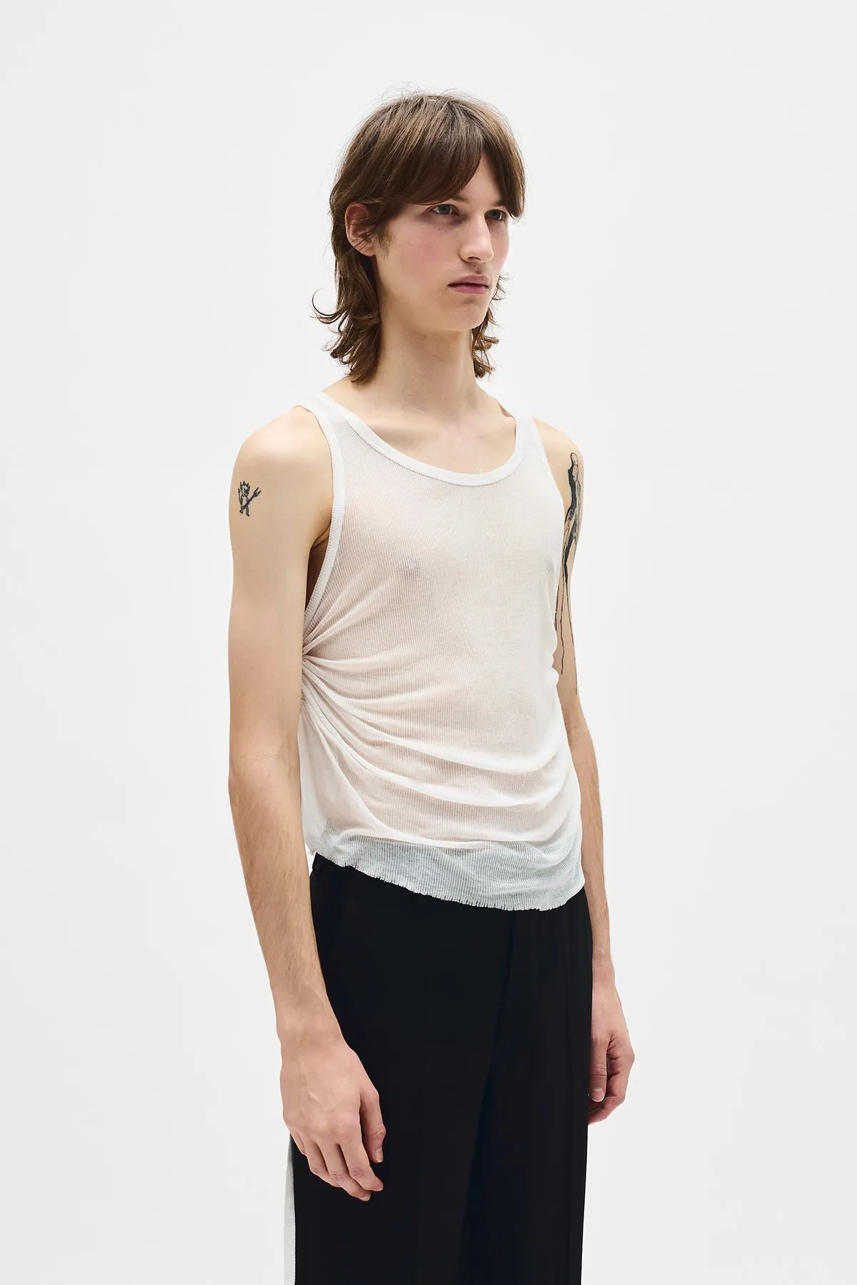 Boris Wrinlked Cropped Tank sold by Ann Demeulemeester product image thumbnail 2