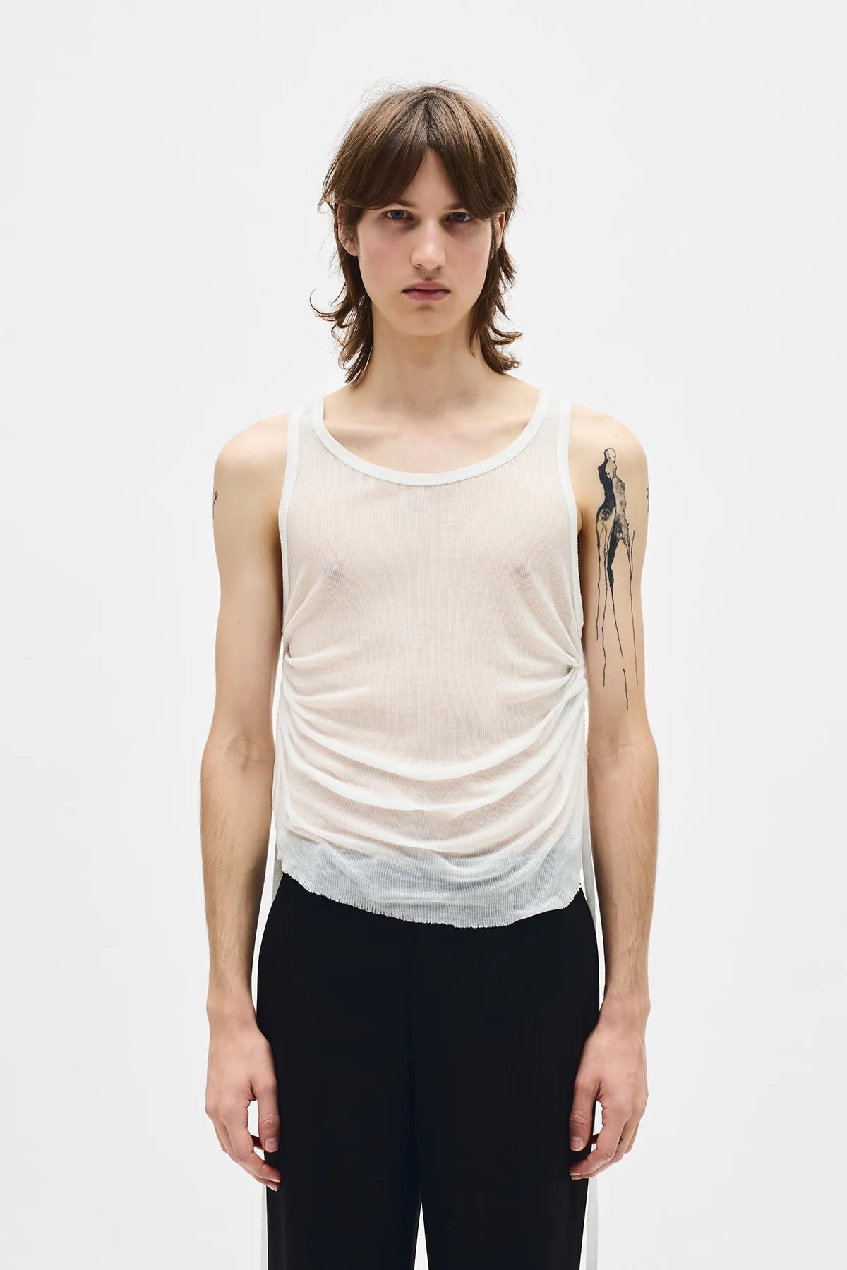 Boris Wrinlked Cropped Tank sold by Ann Demeulemeester