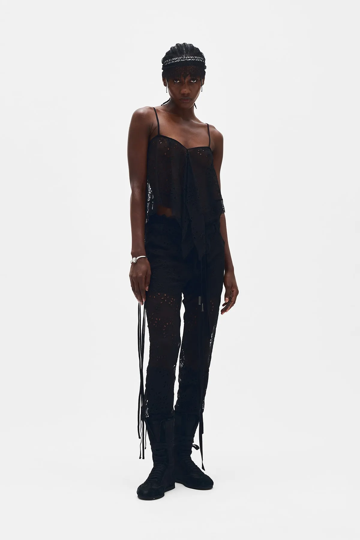 Bria Broderie Anglaise Micro Top sold by Ann Demeulemeester product image thumbnail 4