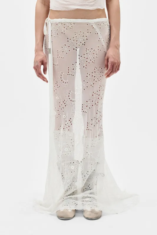Sheila Long Bias Embroidered Skirt made by Ann Demeulemeester
