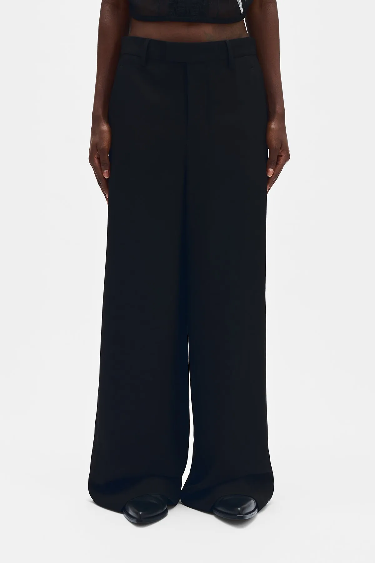 Elfi Wide Leg Trousers in Viscose Calico sold by Ann Demeulemeester product image thumbnail 2