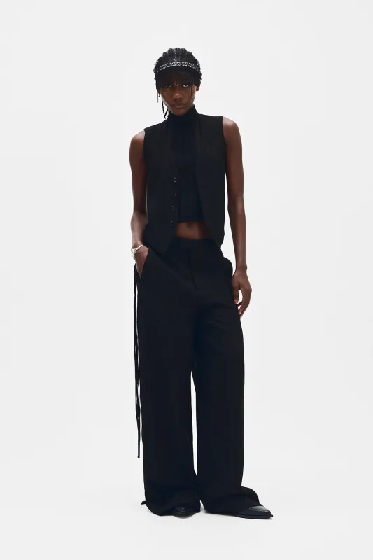 Elfi Wide Leg Trousers in Viscose Calico sold by Ann Demeulemeester