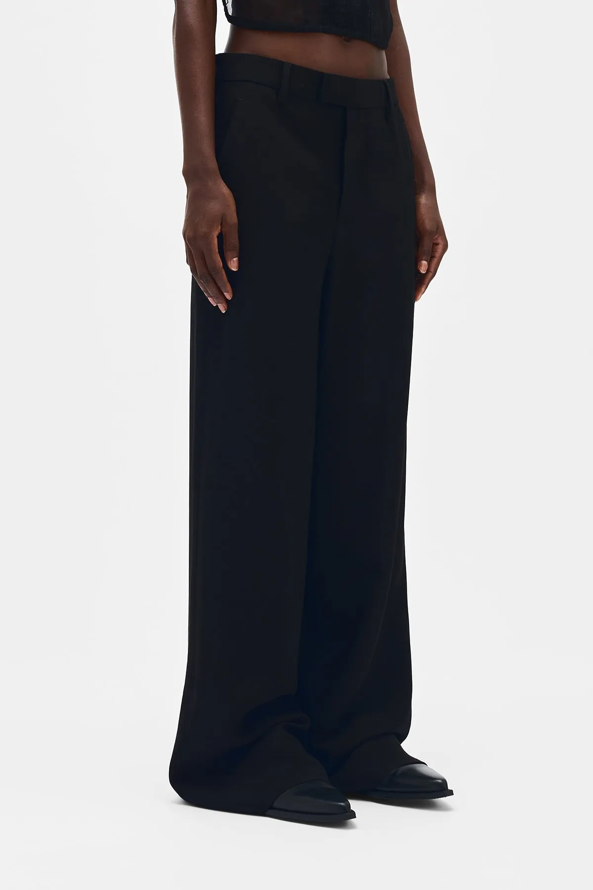 Elfi Wide Leg Trousers in Viscose Calico sold by Ann Demeulemeester product image thumbnail 3