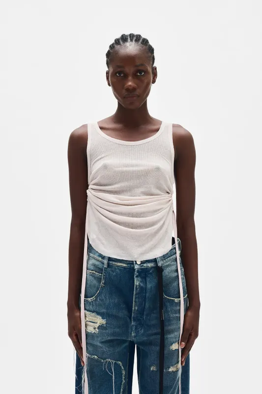 Mara Wrinkled Cropped Tank Top sold by Ann Demeulemeester