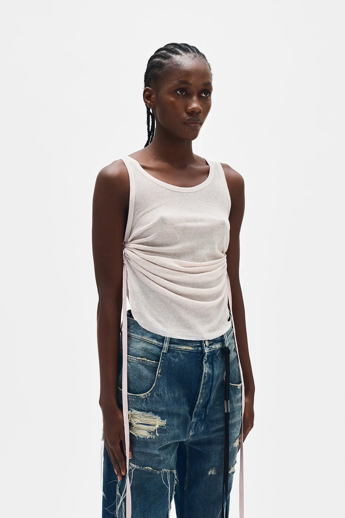 Mara Wrinkled Cropped Tank Top sold by Ann Demeulemeester product image thumbnail 2