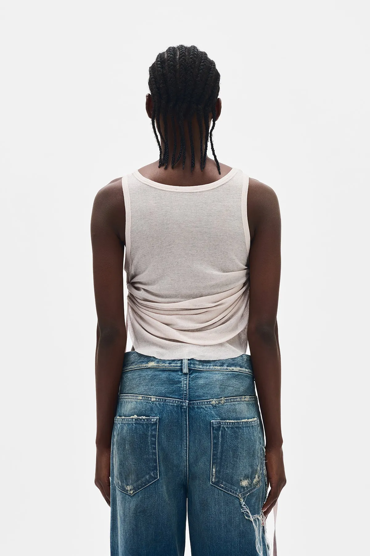 Mara Wrinkled Cropped Tank Top sold by Ann Demeulemeester product image thumbnail 3