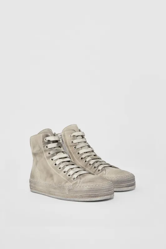 Raven High-Top Sneakers Dirty White made by Ann Demeulemeester