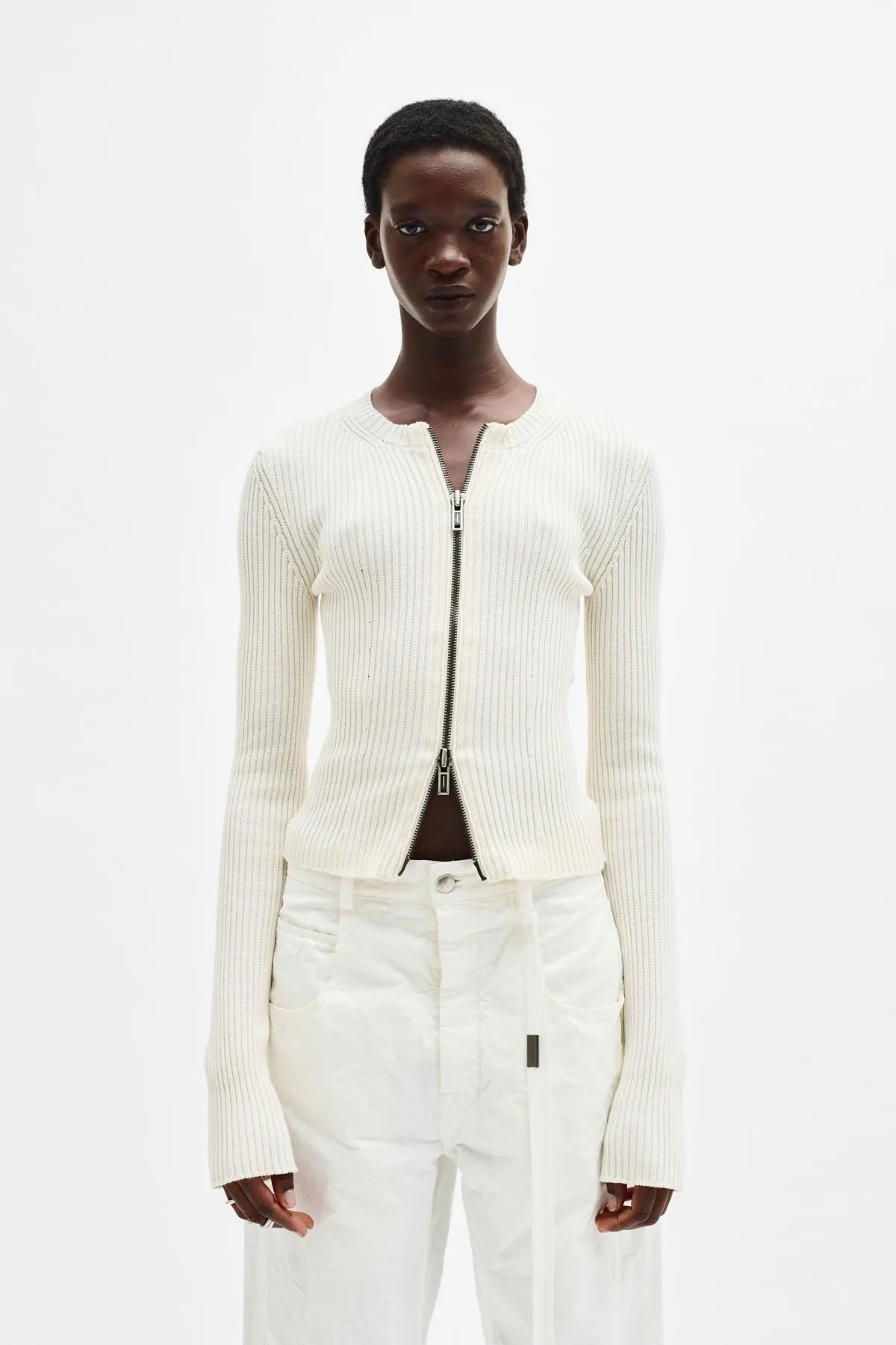 Terna Cropped Zip-Up Cardigan sold by Ann Demeulemeester