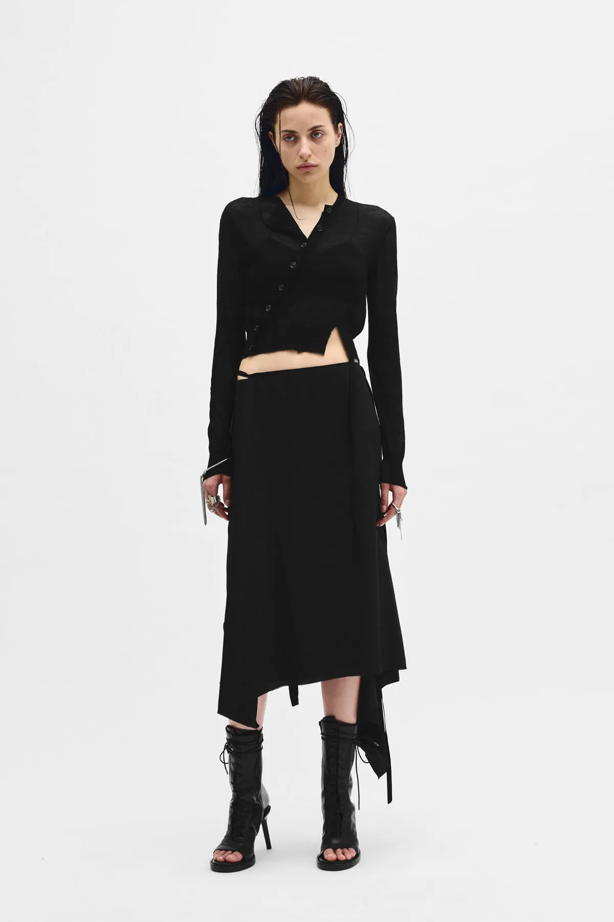 Ylva Mid Wrap Skirt sold by Ann Demeulemeester product image thumbnail 4
