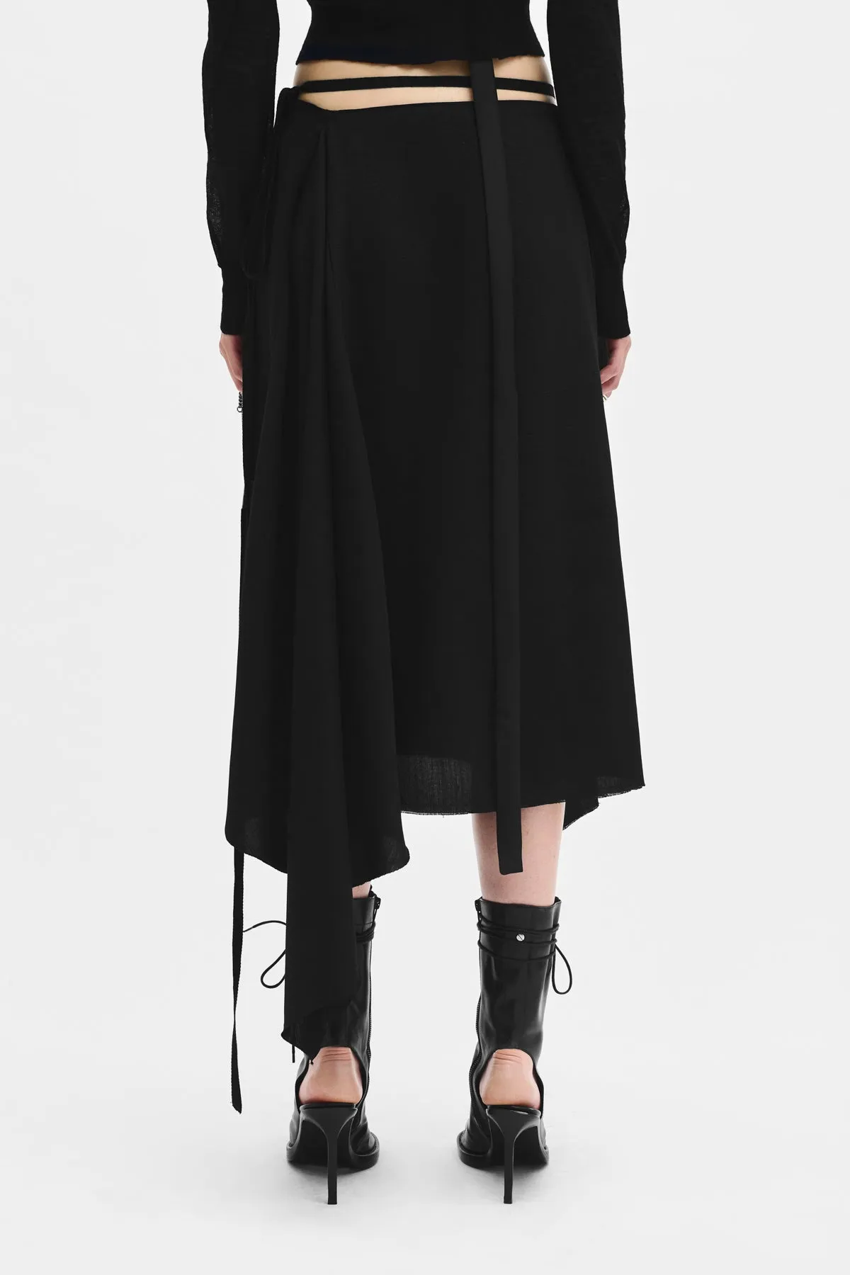 Ylva Mid Wrap Skirt sold by Ann Demeulemeester product image thumbnail 3