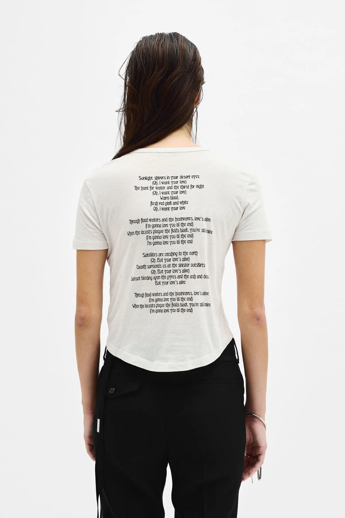 Georgette ''Till The End'' Micro T-shirt sold by Ann Demeulemeester product image thumbnail 3