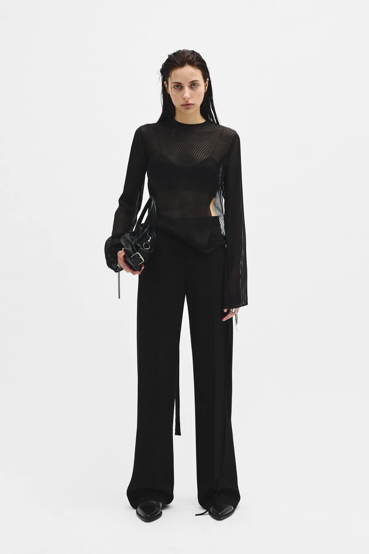 Maaike Flared Comfort Trousers sold by Ann Demeulemeester