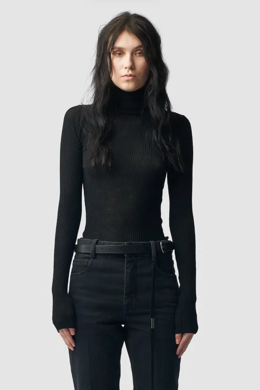 Marlena Rib High Neck Sweater sold by Ann Demeulemeester