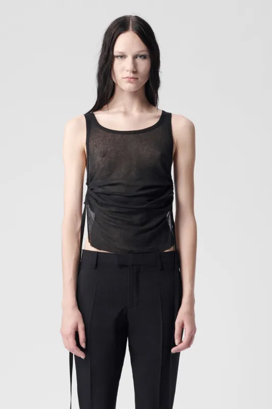 Mara Wrinkled Cropped Tank Top sold by Ann Demeulemeester