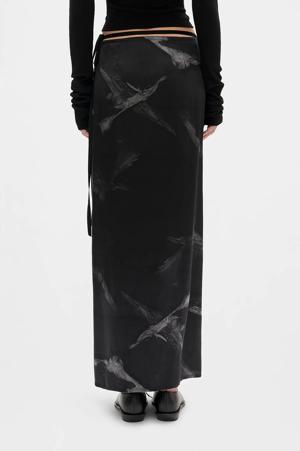 Oku Printed Long Wrap Skirt sold by Ann Demeulemeester product image thumbnail 3