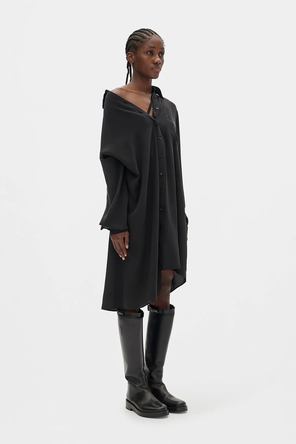 Halina Drop Shoulder Shirt Dress sold by Ann Demeulemeester product image thumbnail 4
