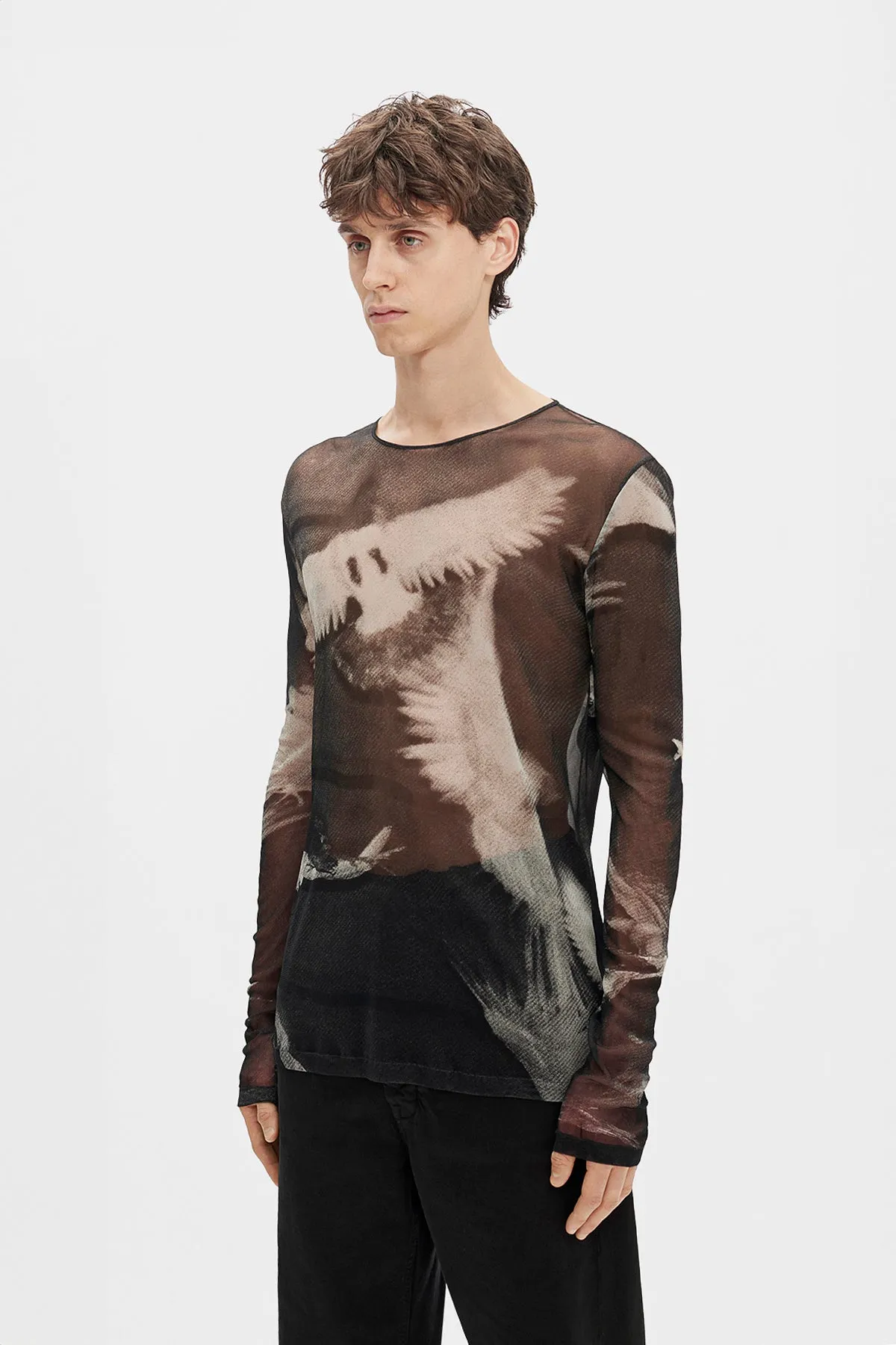 Greg ''Doves'' Print Long Sleeve T-Shirt sold by Ann Demeulemeester product image thumbnail 2